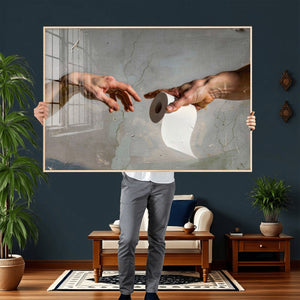 Funny Bathroom Wall Art Canvas, Creation of Toilet Paper