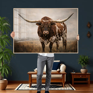 Texas Longhorn Canvas Wall Art Western Bull Desert Moody