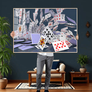 Playing Cards Canvas Wall Art | Casino Game Room Decor,