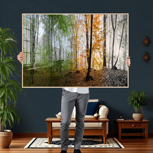 Four Seasons Wall Art Forest Canvas Print – Triptych