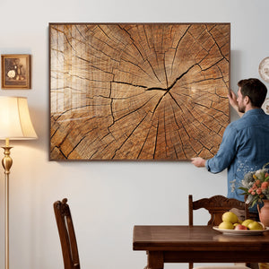 Tree Ring Canvas Art, Rustic Wood Grain Wall Art, Tree Slice