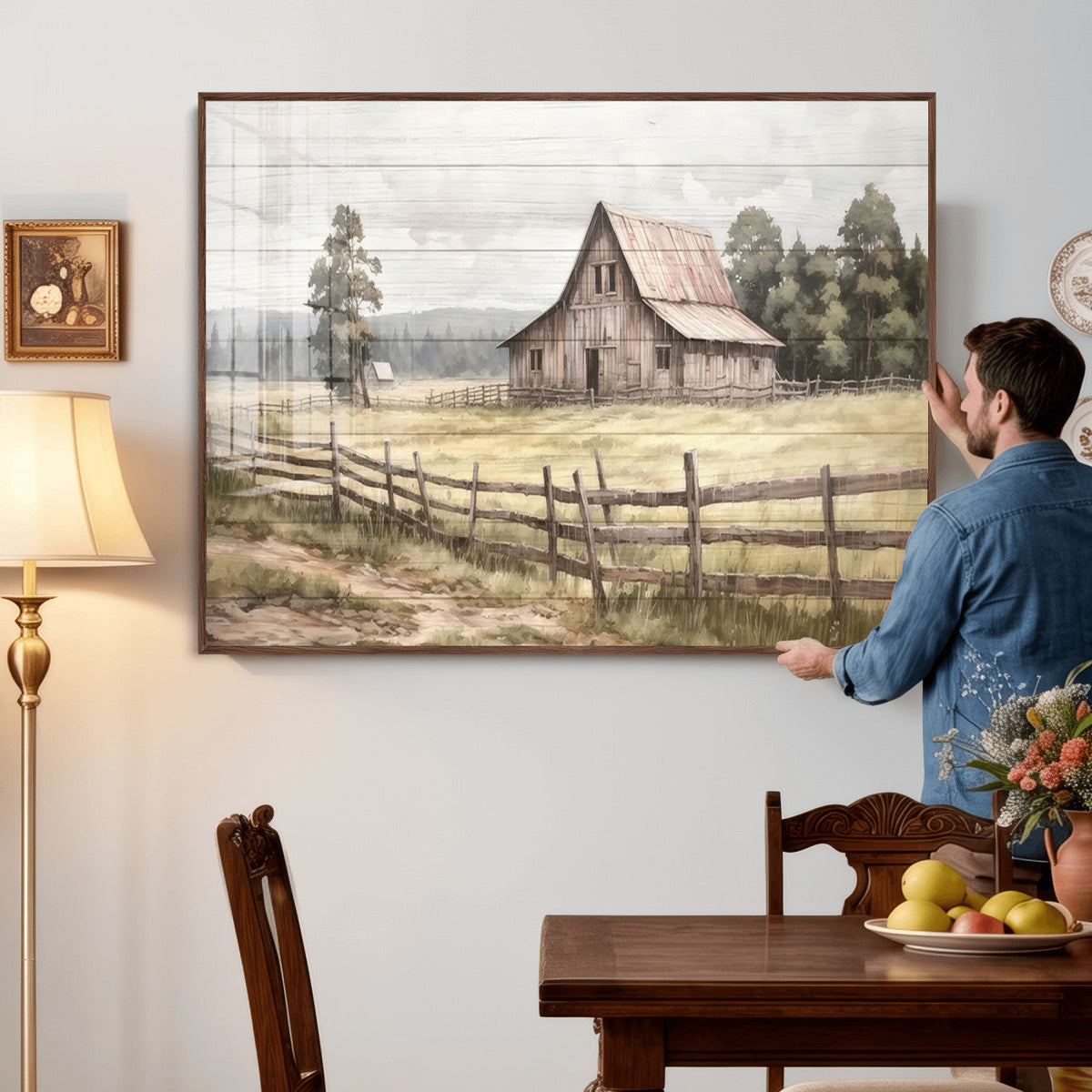 Rustic Farmhouse Barn Wall Art | 3-Panel Framed Gallery Wrap