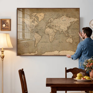 World Map Canvas Print – Framed Travel Map Wall Art for