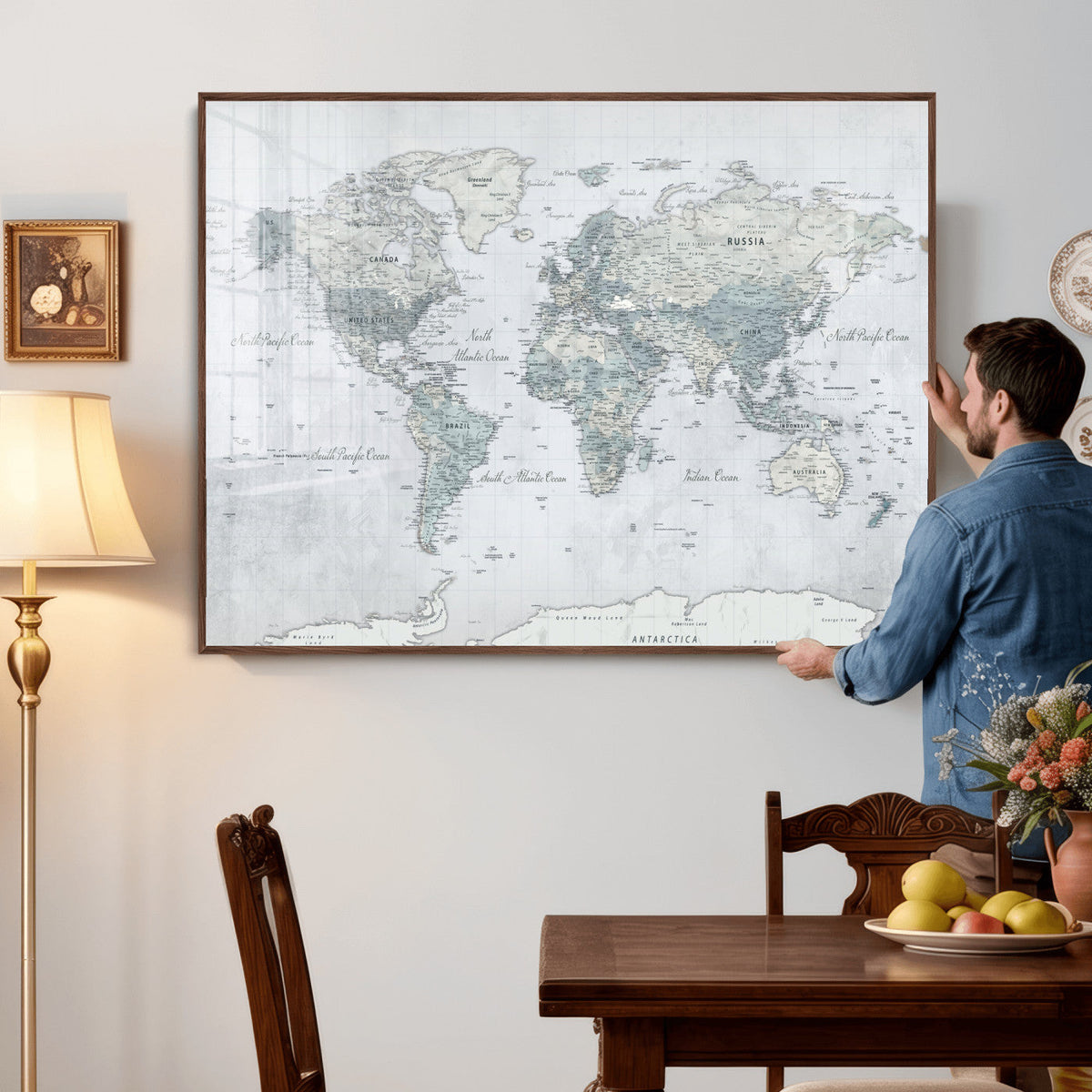 World Map Canvas Print – Detailed Map of the World Wall Art