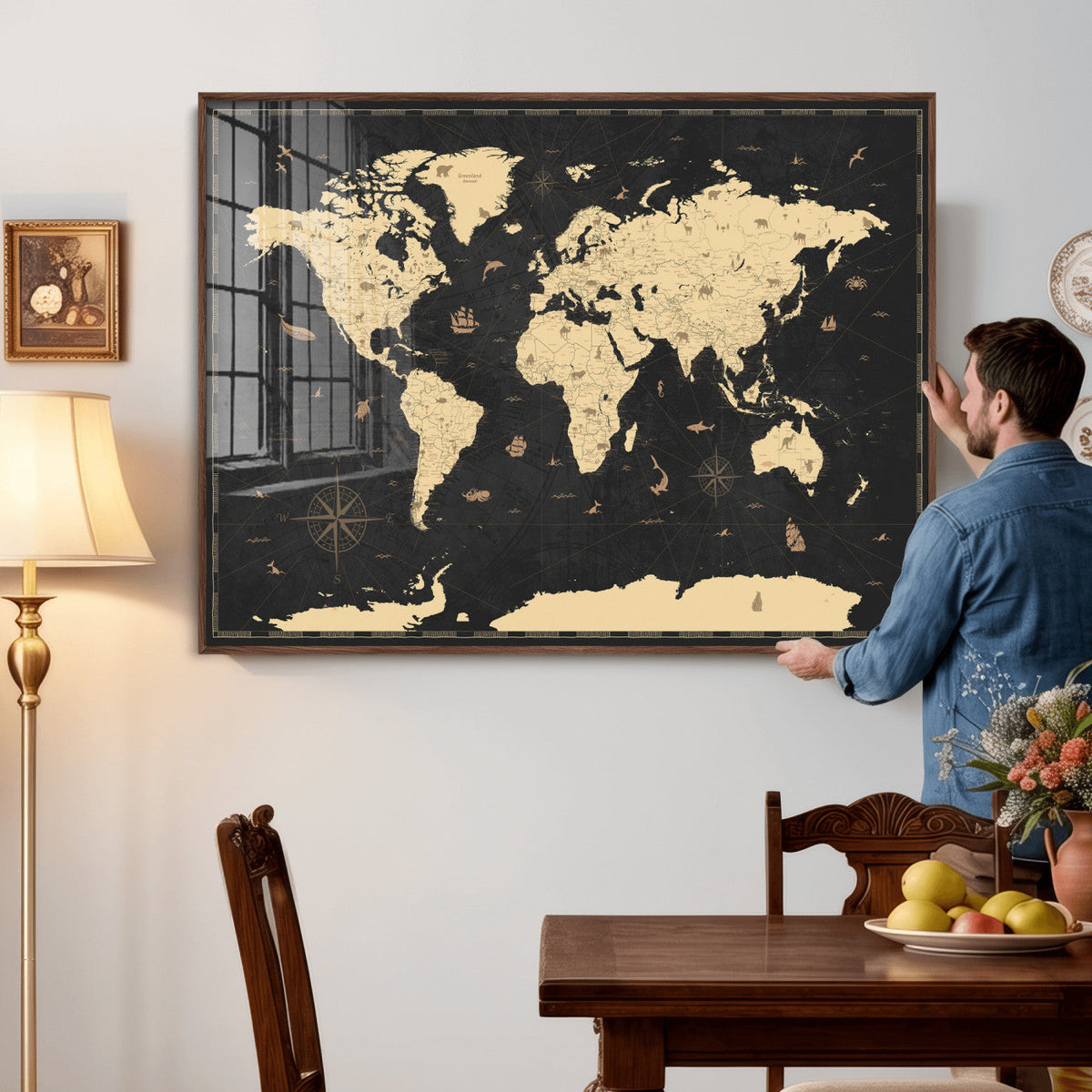 World Map Canvas Print – Detailed Map of the World Wall Art