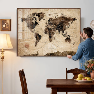 World Map Wall Art Canvas Print