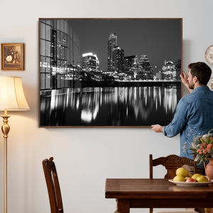 Austin Skyline Wall Art Canvas Print, Austin Downtown Night