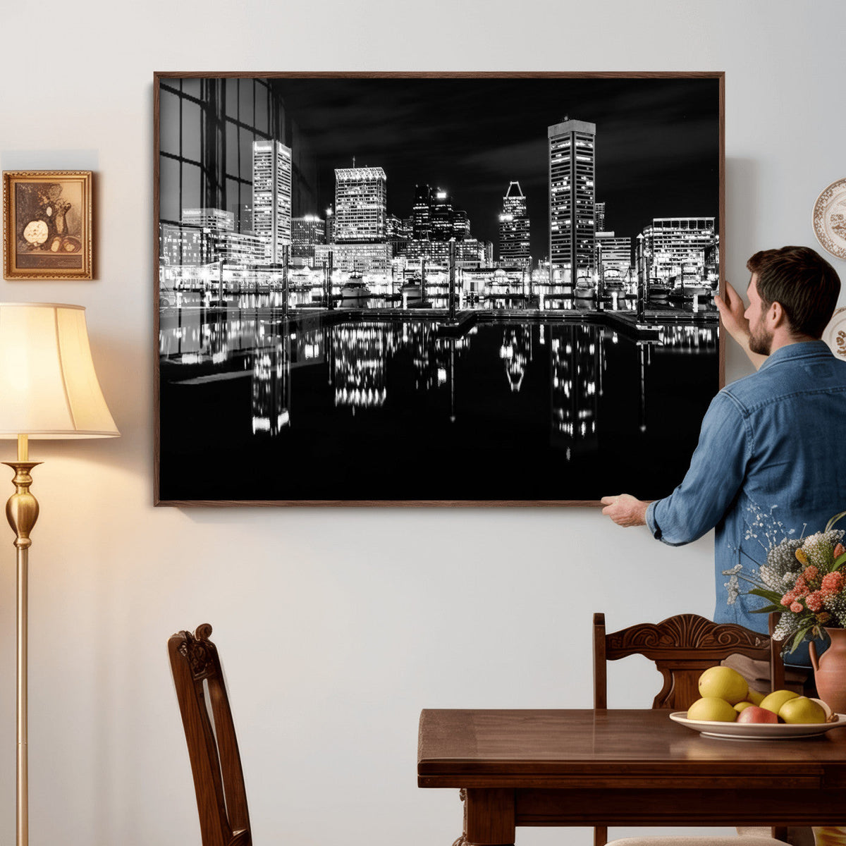 Baltimore Skyline Wall Art Canvas Print, Baltimore Downtown