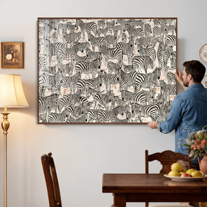 Abstract Zebra Wall Art Canvas Print for Farmhouse Decor