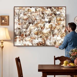 Farmhouse Bighorn Sheep Wall Art Canvas Print - Abstract