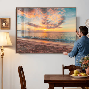 Sunset Beach Wall Art Canvas Print – Soft Coastal