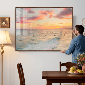 Sunset Beach Wall Art Canvas Print – Soft Coastal