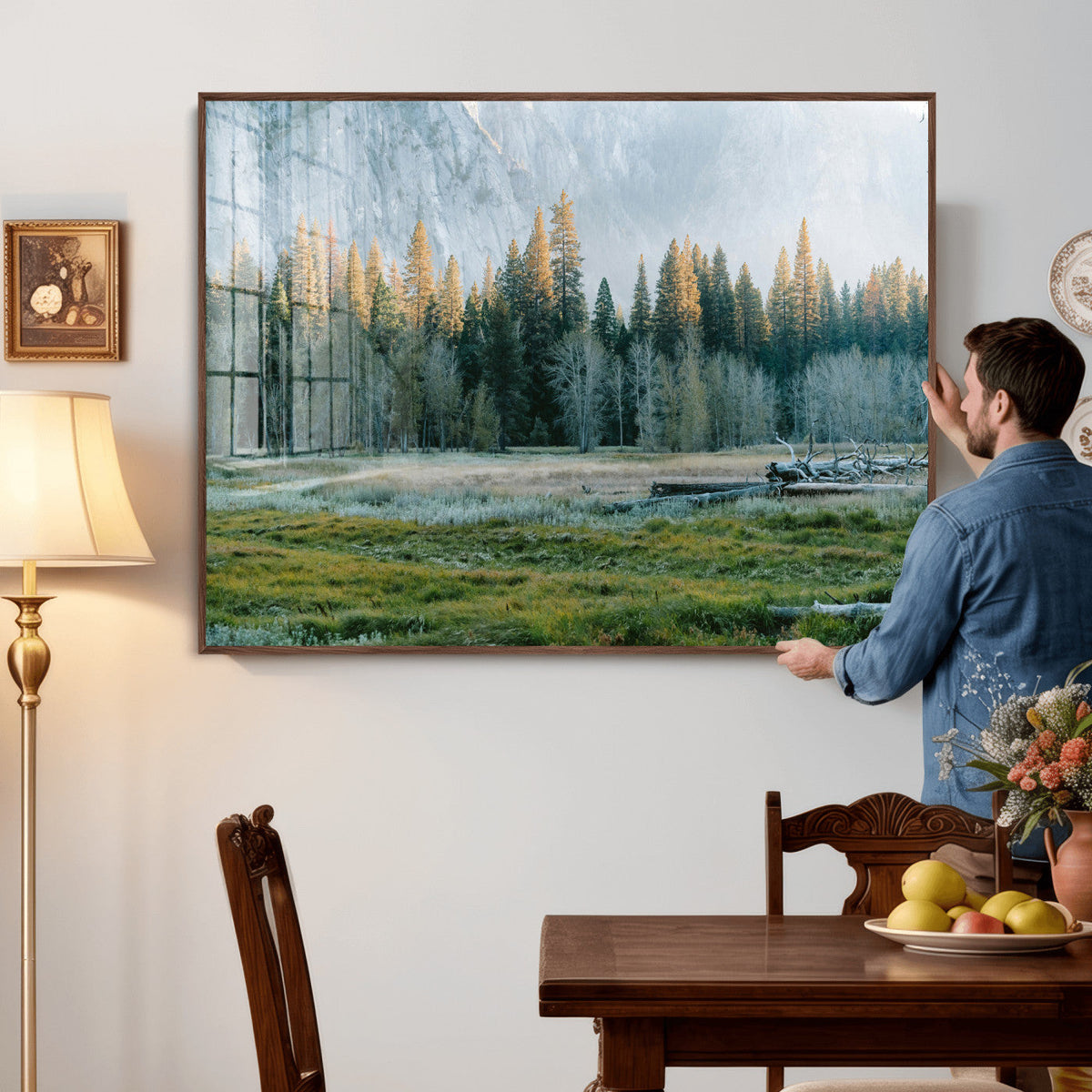 Forest Meadow Wall Art Canvas Print, Pine Tree Landscape
