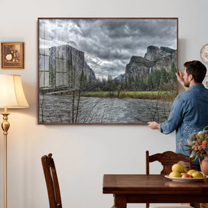 Yosemite Valley River Wall Art Canvas Print, Granite Cliffs