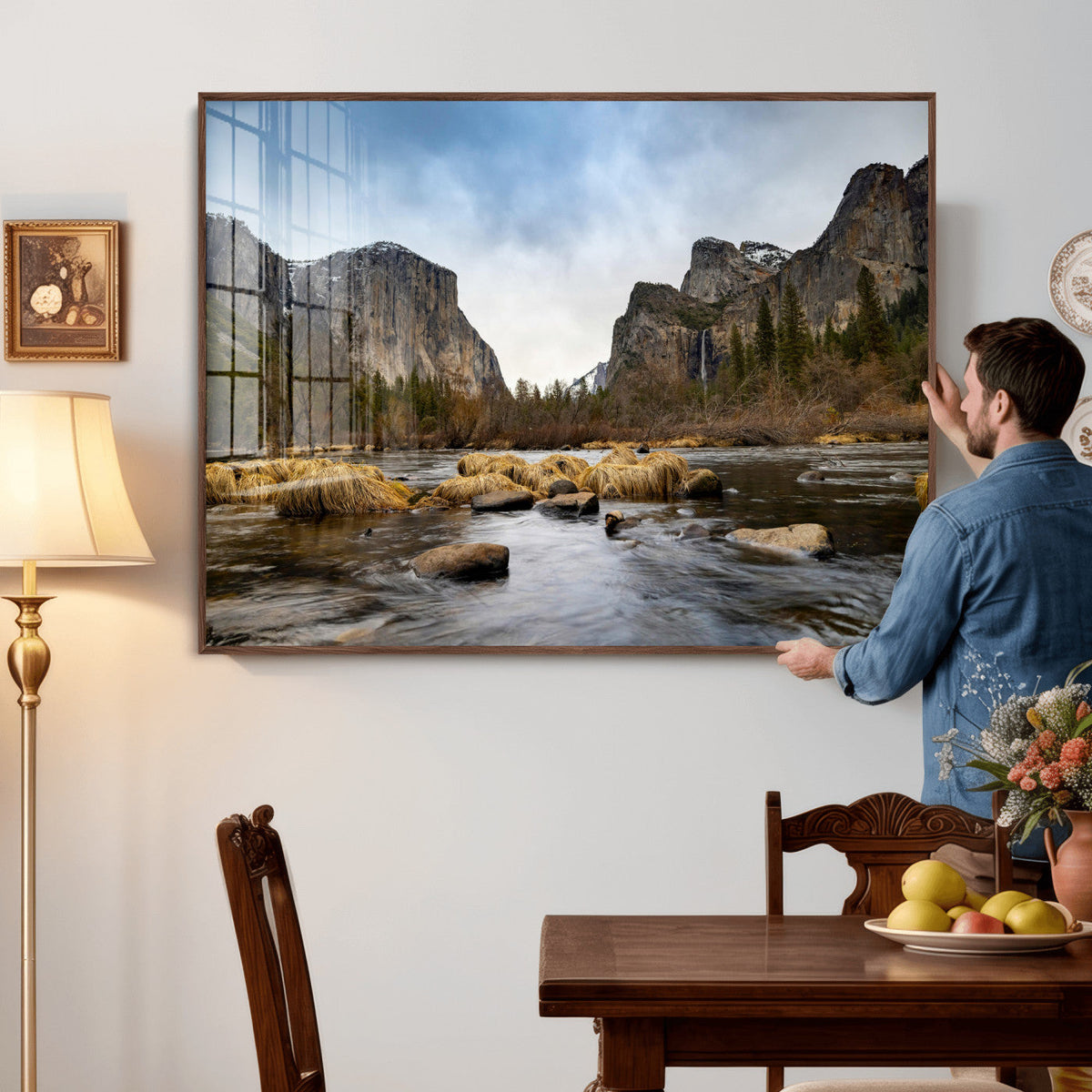 Yosemite Valley Mountain Landscape Wall Art Canvas Print,