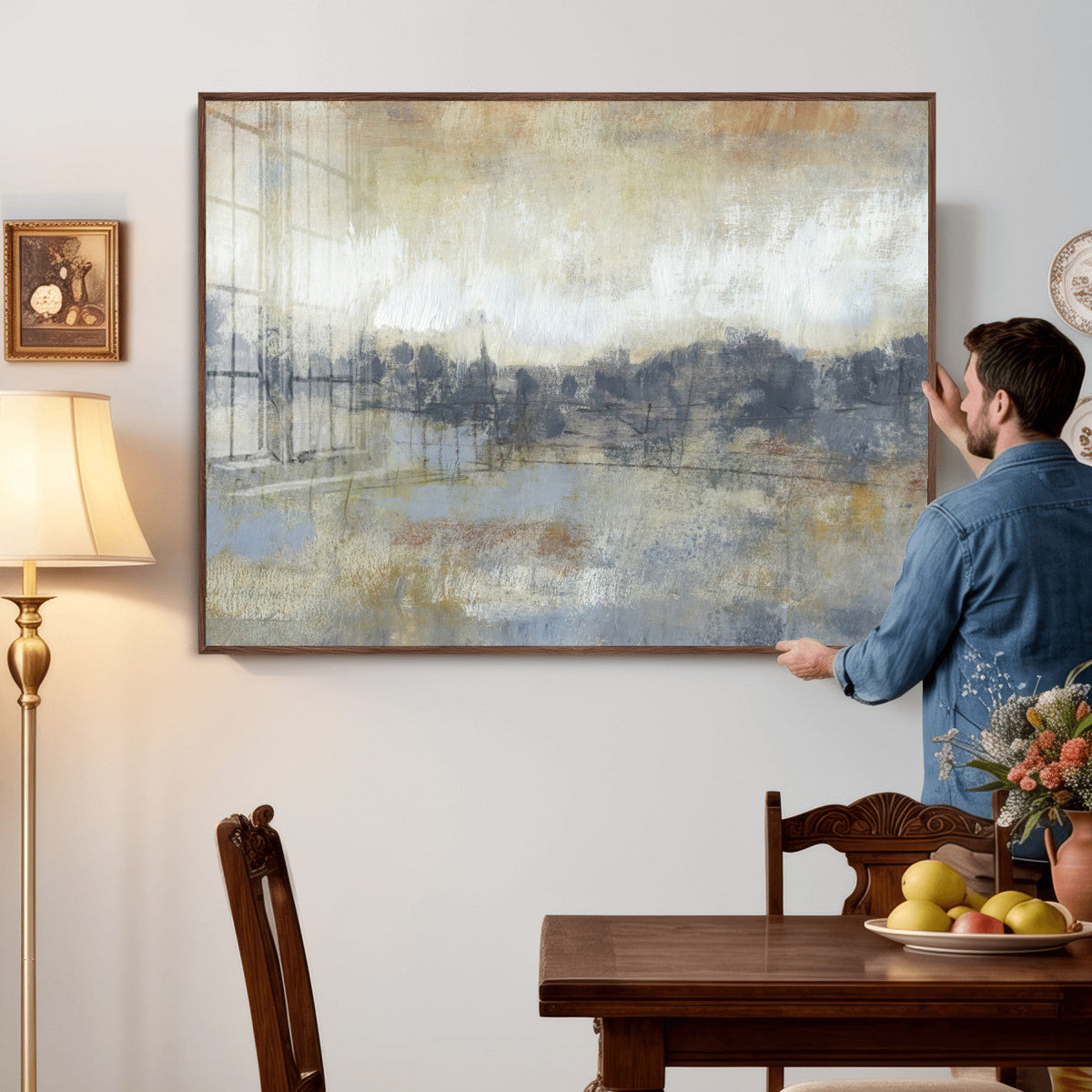 Abstract Neutral Landscape Painting Wall Art