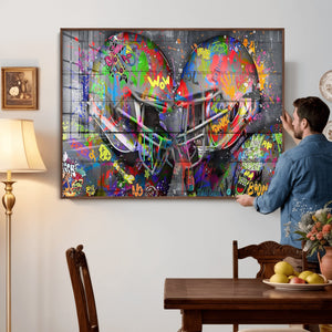 Graffiti Football Helmets Wall Art Canvas Print, Urban