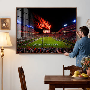 Auburn Stadium Wall Art Canvas Print, College Football Night