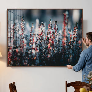 Winter Heather Wall Art Canvas Print, Frosted Floral Nature