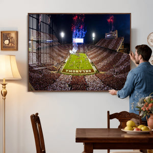 Oklahoma Memorial Stadium Wall Art Canvas Print – Oklahoma