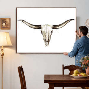 Longhorn Skull Wall Art Canvas Print – Rustic Western