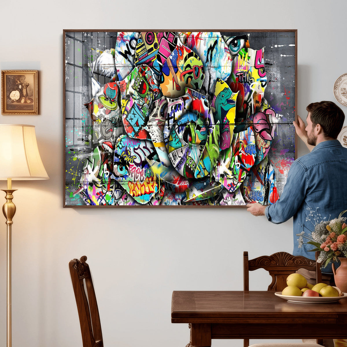 Abstract Graffiti Collage Street Art Wall Art Canvas Print