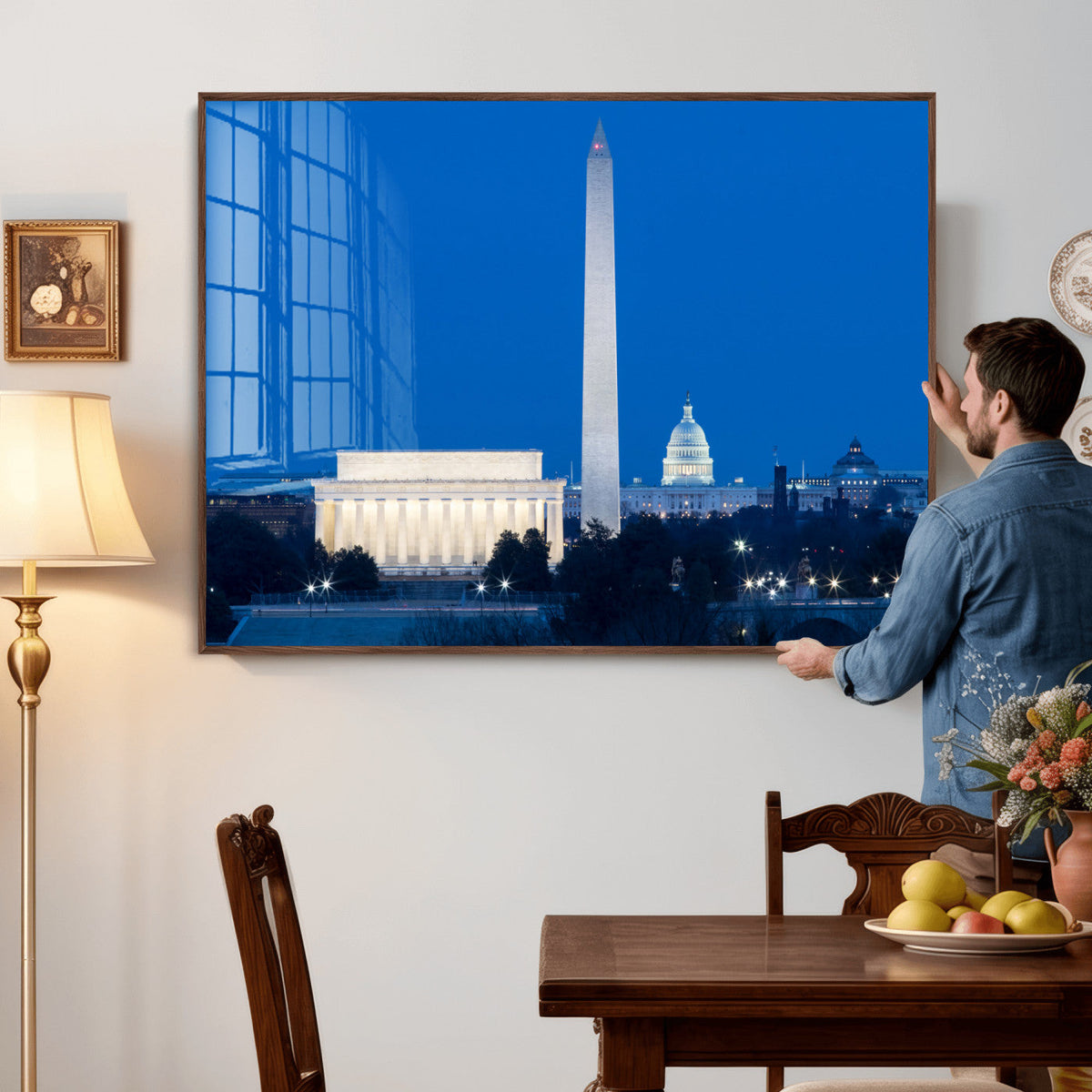 Washington DC Skyline Wall Art Canvas Print – Lincoln
