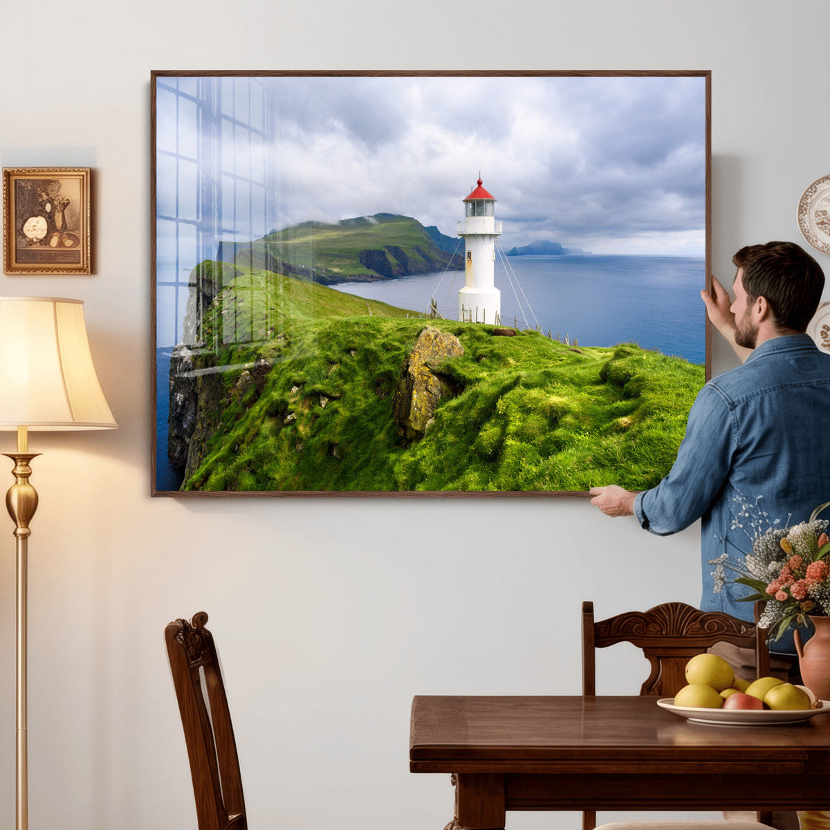 Cliffside Lighthouse Wall Art Canvas Print – Coastal