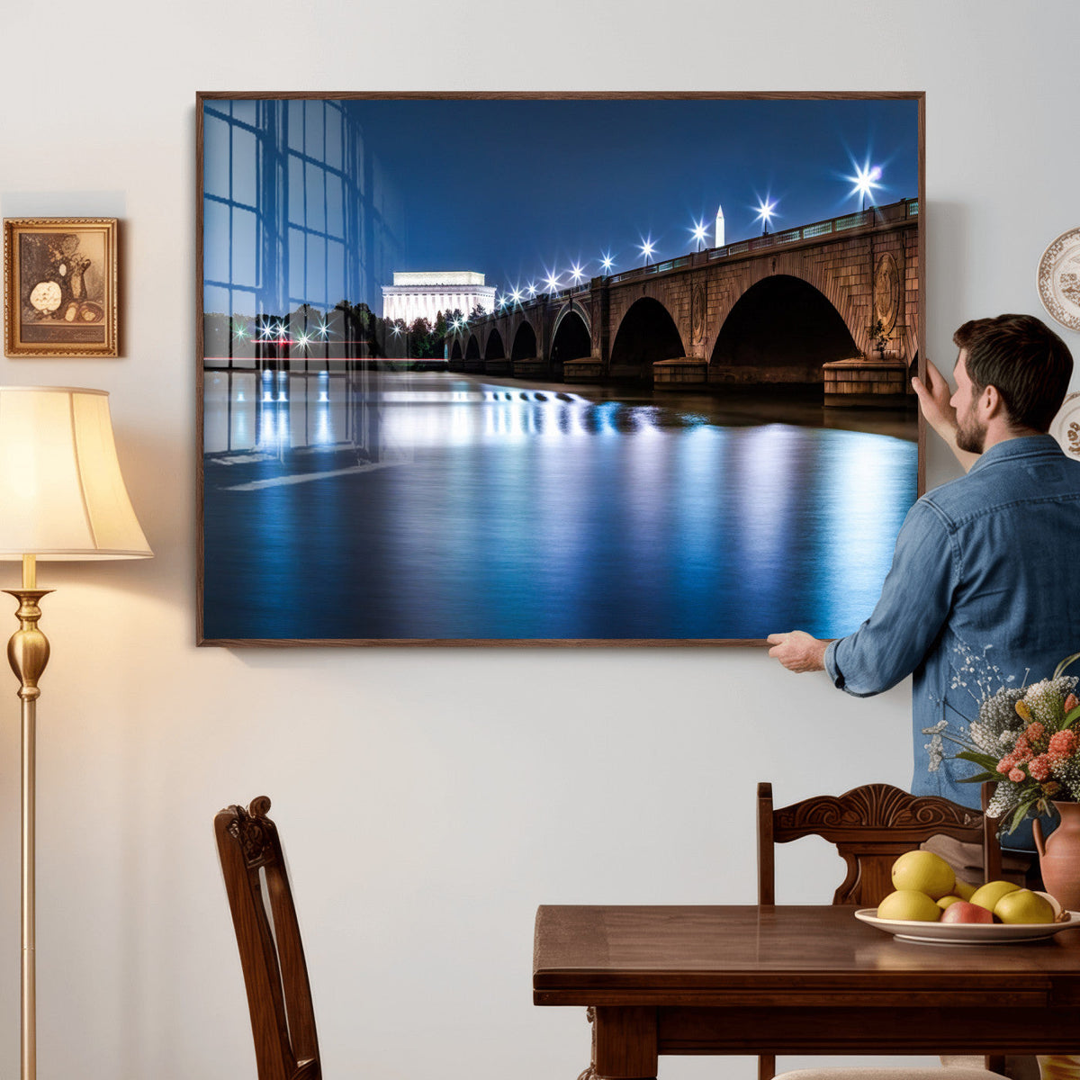 Washington DC Wall Art Canvas Print – Lincoln Memorial Night
