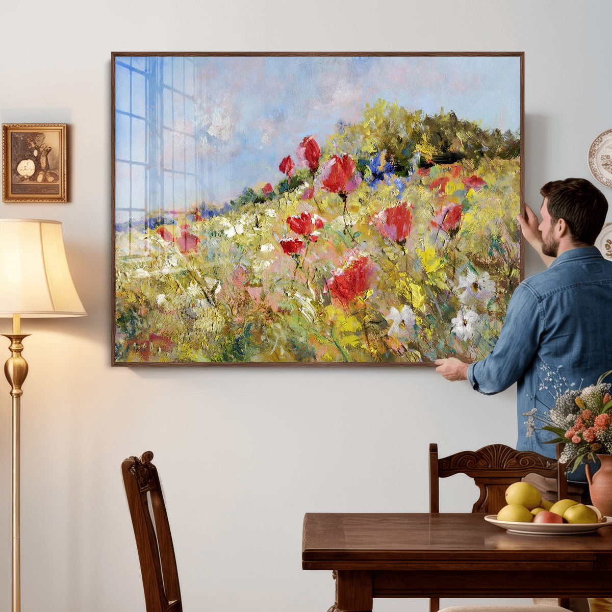 Abstract Mountain Landscape Wall Art Canvas Print – Textured