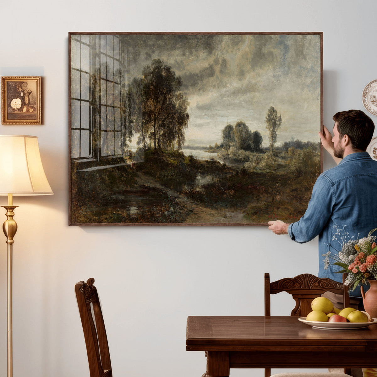 Adolf Dressler Landscape of the Oder River Wall Art Canvas
