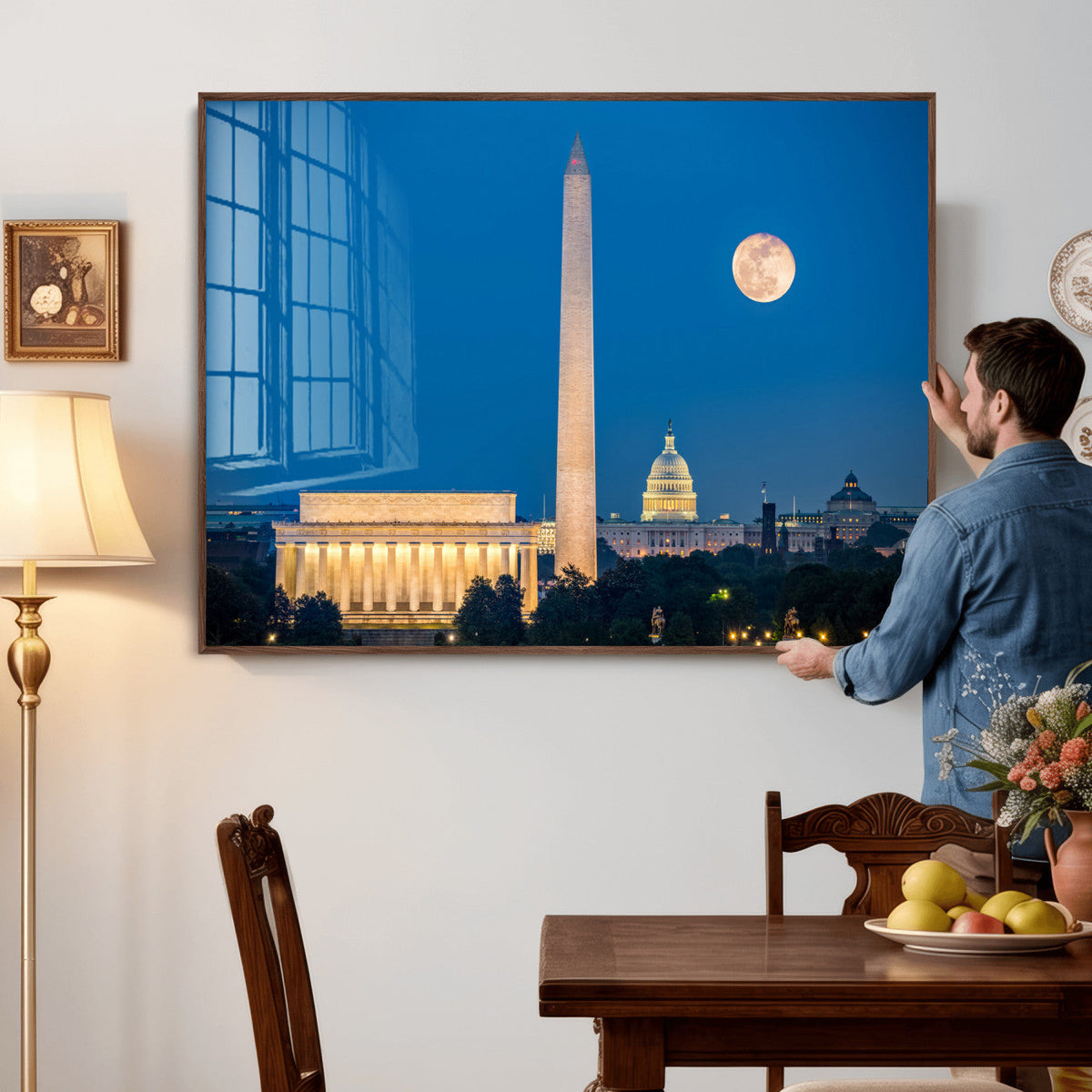 Washington DC Skyline Wall Art Canvas Print – Lincoln