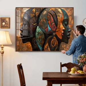Abstract Afro American Women Wall Art Canvas Print
