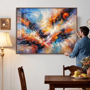 Lyrical Abstraction Wall Art Canvas Print, Orange Blue