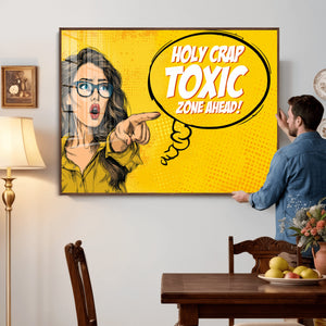Pop Art Print Bathroom Sign Wall Art Canvas Print — Funny