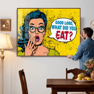 Pop Art Print Bathroom Sign Wall Art Canvas Print — Funny