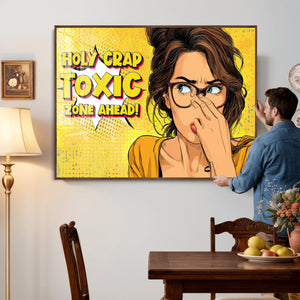Pop Art Print Bathroom Sign Wall Art Canvas Print — Funny