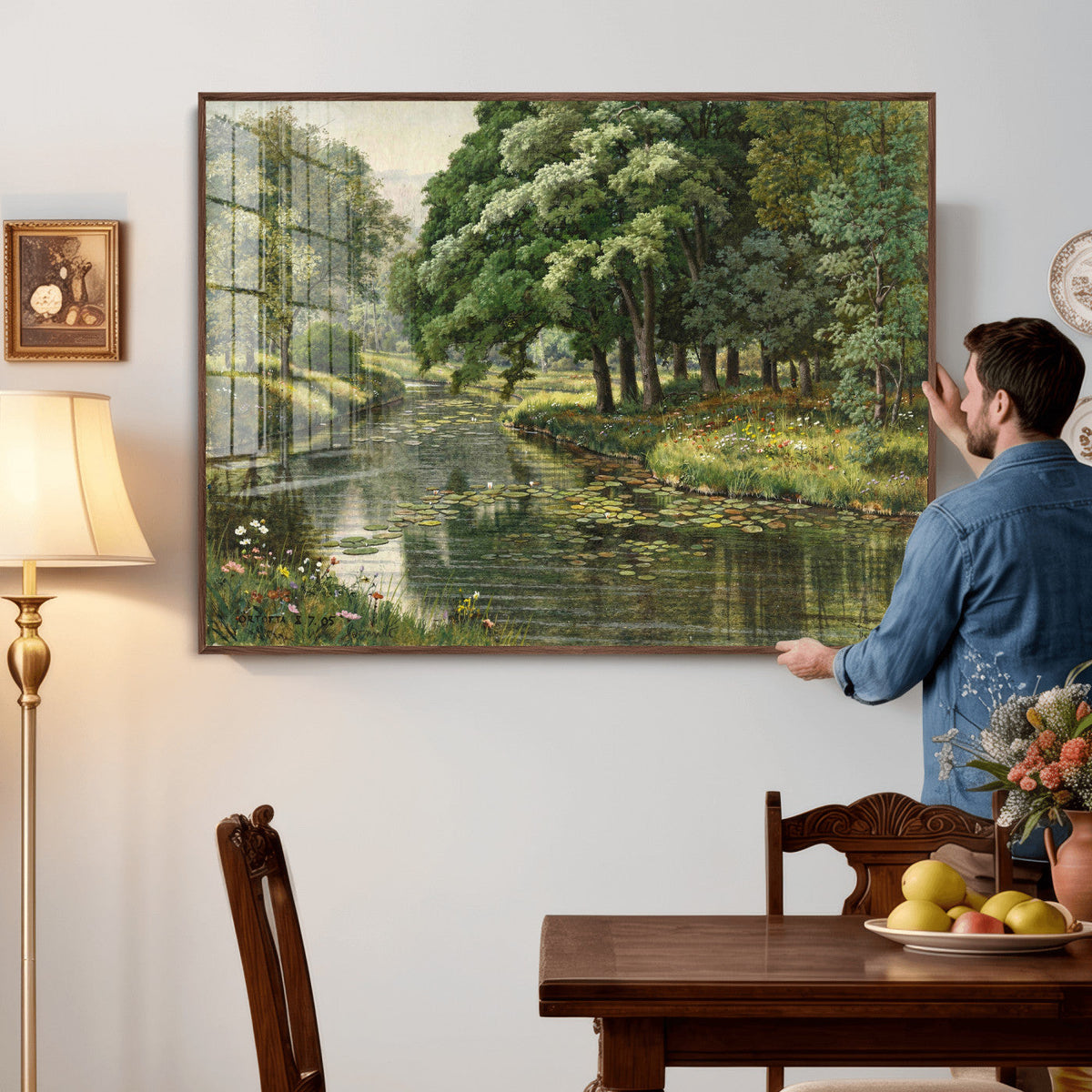 Forest Stream Canvas Wall Art, Peder Monsted A Forest Stream