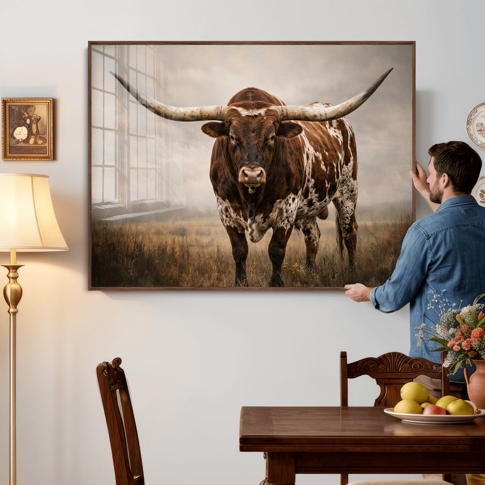 Texas Longhorn Canvas Wall Art Western Bull Desert Moody