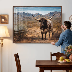Texas Longhorn Canvas Wall Art Western Bull Desert Moody