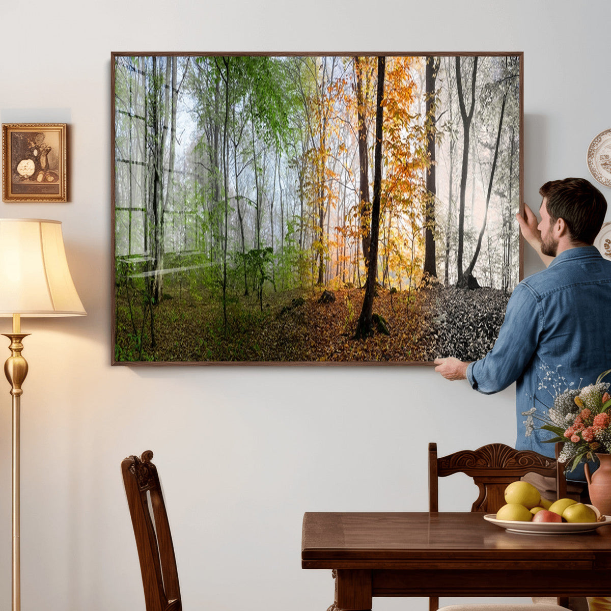 Four Seasons Wall Art Forest Canvas Print – Triptych