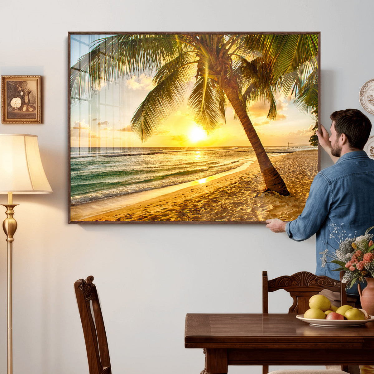 Beach Sunset Canvas Wall Art Print - Tropical Beach Canvas