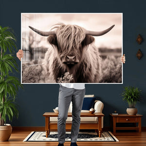Scottish Cow Longhorn Wall Art Canvas Print