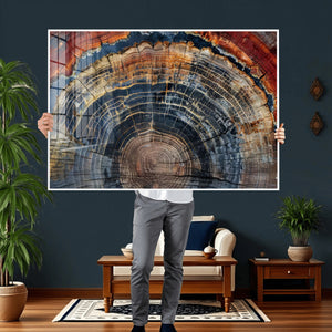Abstract Tree Ring Wall Art Canvas Print