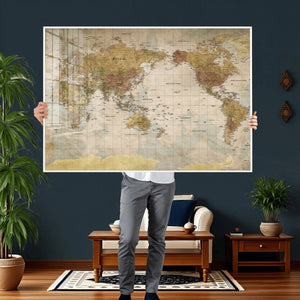 World Map Canvas Print – Detailed Map of the World Wall Art