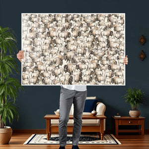 American Bison Canvas Print - Abstract Buffalo Wall Art