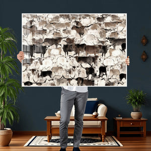 Abstract Texas Longhorn Print - Longhorn Herd Print for