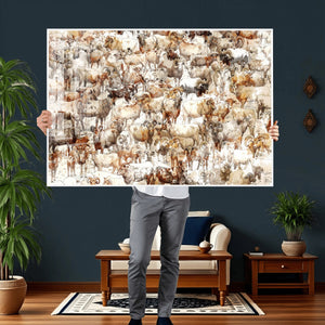 Farmhouse Bighorn Sheep Wall Art Canvas Print - Abstract