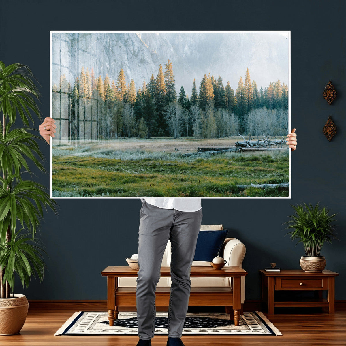 Forest Meadow Wall Art Canvas Print, Pine Tree Landscape