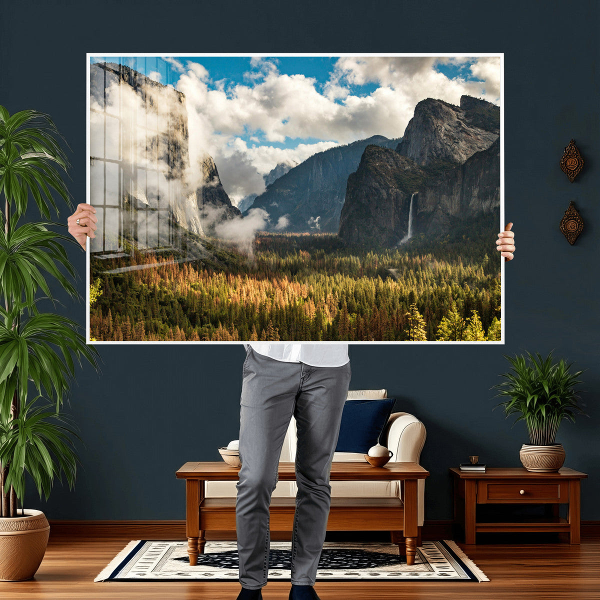 Yosemite Valley River Wall Art Canvas Print
